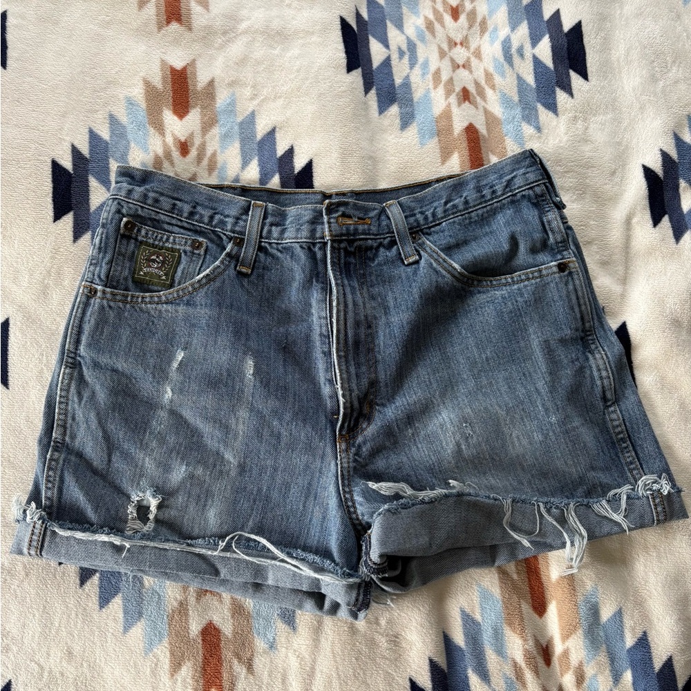 Cinch Green Label Distressed Denim Shorts